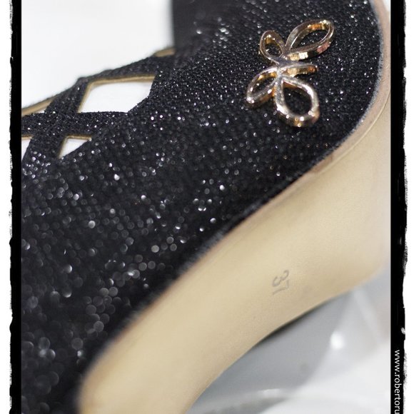 Black Thigh High Cage High Heel Boot - Picture 4 of 4